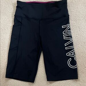 Calvin Klein Women's Black Bike Shorts with Logo
